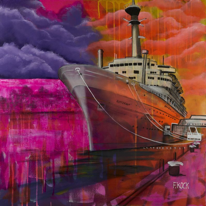 'SS Rotterdam' in pop-art, street art en graffiti stijl