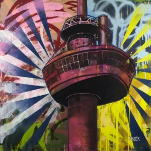 De Euromast in Rotterdam in pop-art, street art en graffiti stijl
