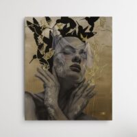 'Bidding Farewell To Burden' uit de serie 'Chapter 1' op Acrylglas portret met bladgoud in pop-art, street art en graffiti stijl