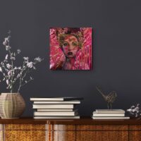 'Untangling The Nets Of Toxicity' uit de serie 'Chapter 1' op Acrylglas portret met bladgoud in pop-art, street art en graffiti stijl