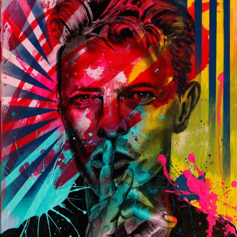 David Bowie in popart en streetart style