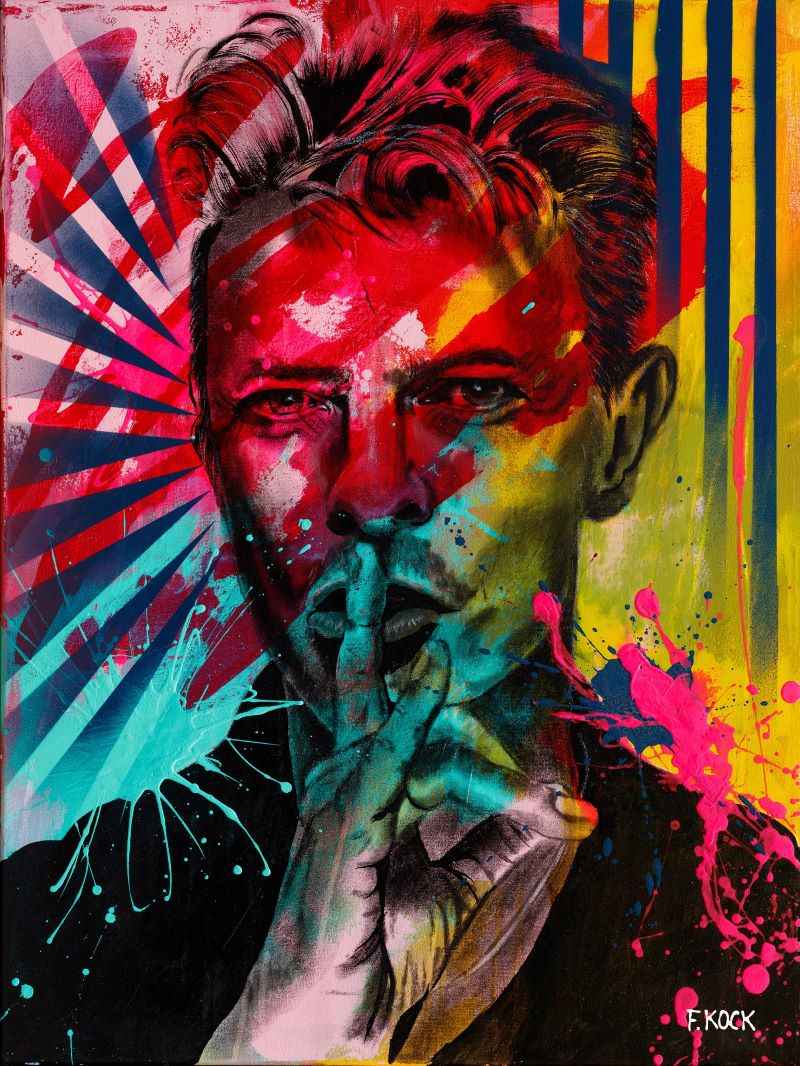 David Bowie in pop-art, street art en graffiti stijl Acrylglas