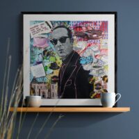 'Jules Deelder' op Fine Art Print, ingelijst 'Jules Deelder' in pop-art, street art en graffiti stijl op Fine Art Print